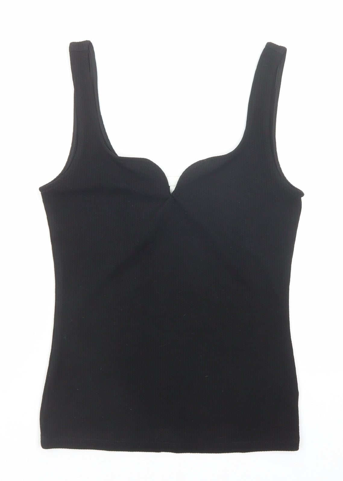 H&M Womens Black Polyester Basic Tank Size S Square Neck