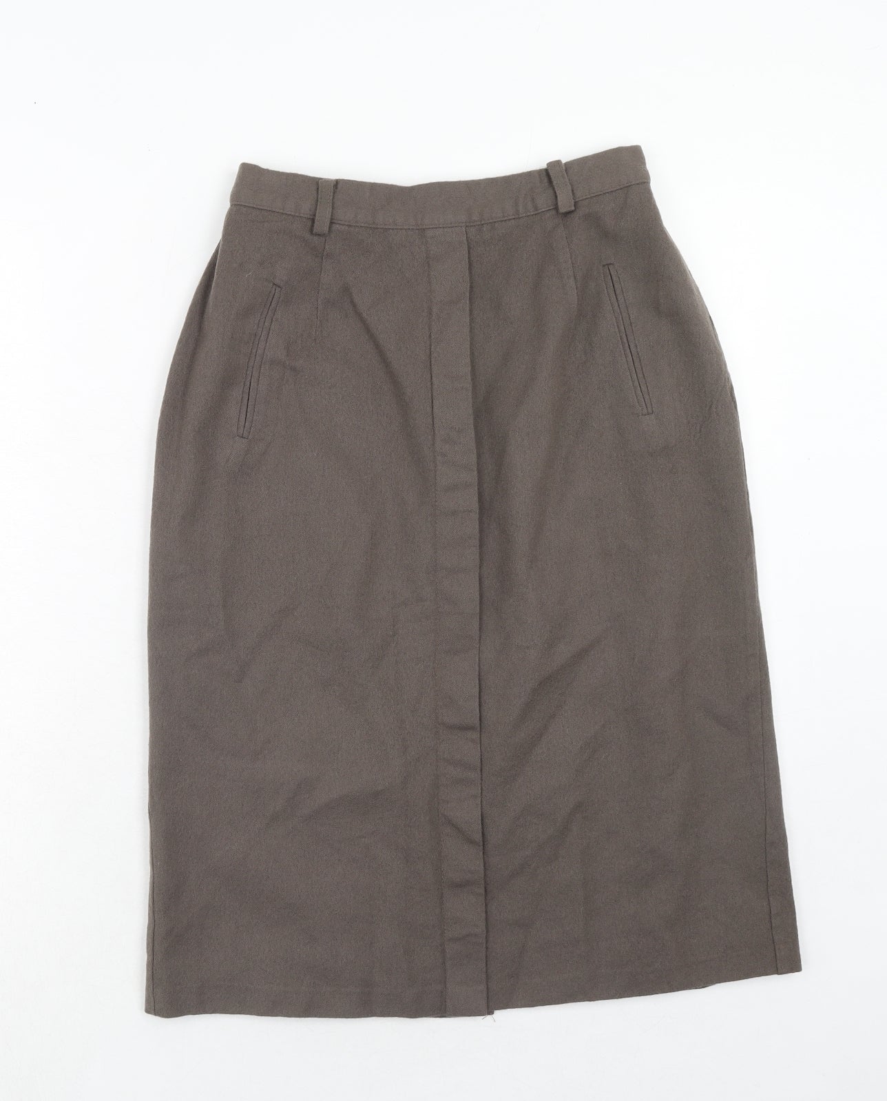 St Bernard Womens Grey Wool A-Line Skirt Size 14 Zip