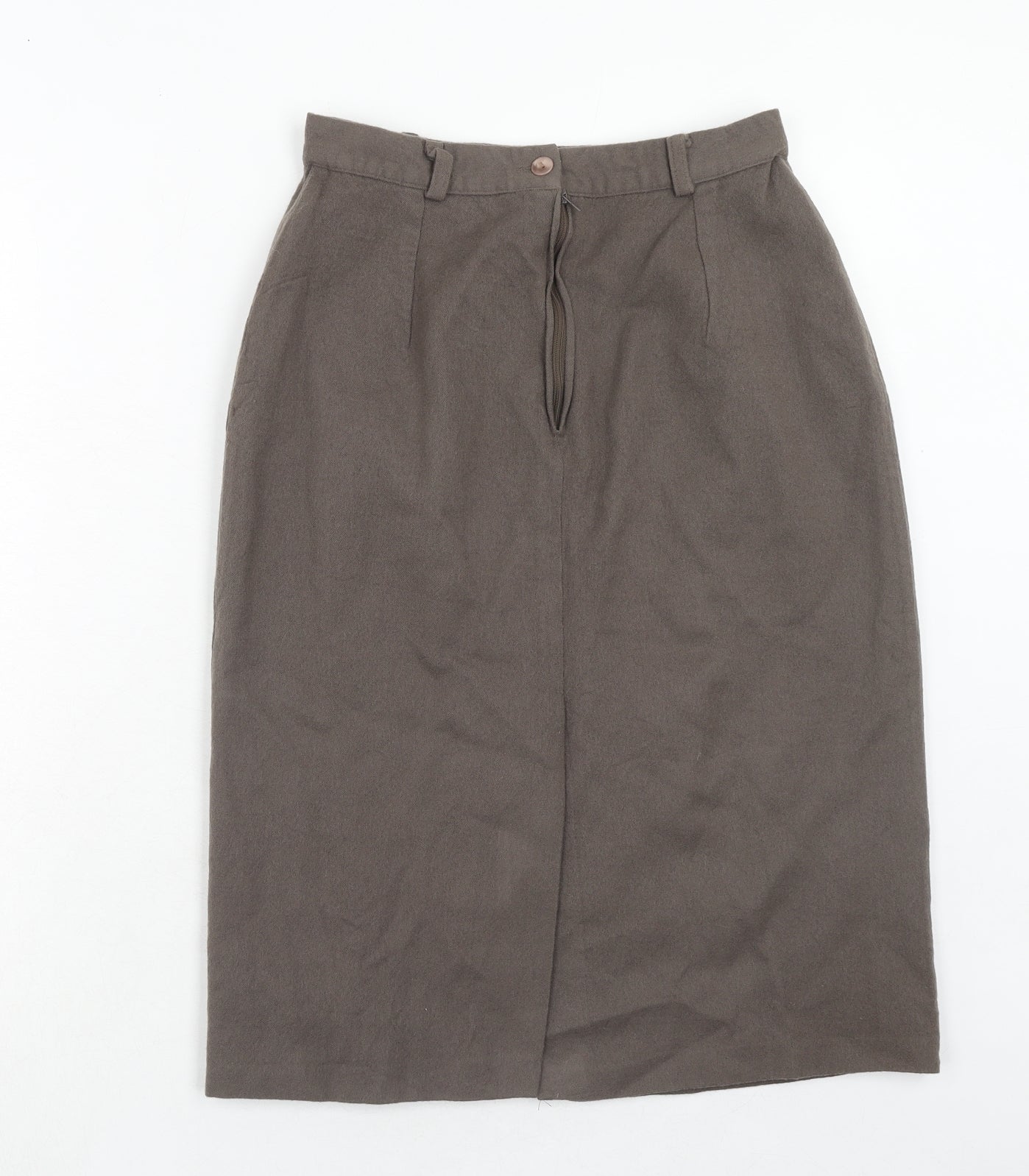 St Bernard Womens Grey Wool A-Line Skirt Size 14 Zip