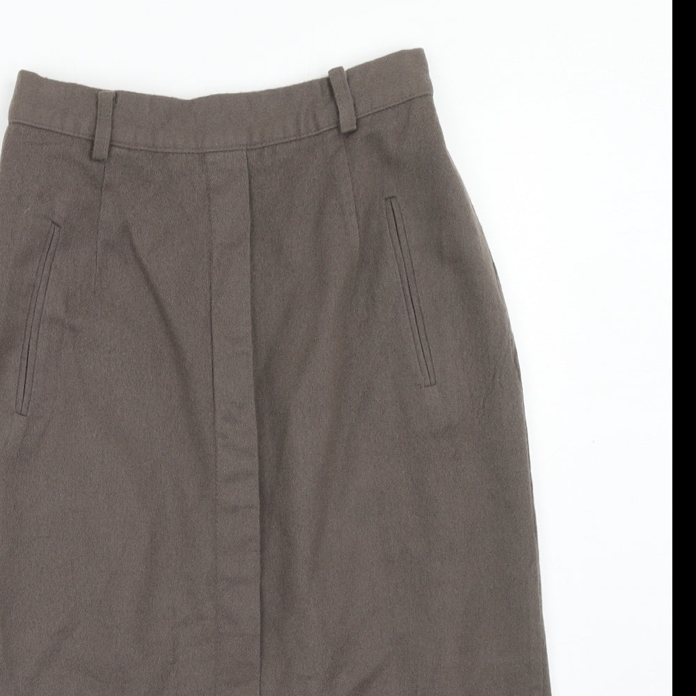 St Bernard Womens Grey Wool A-Line Skirt Size 14 Zip