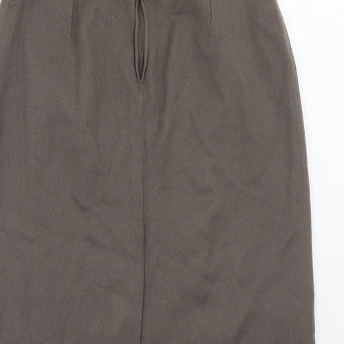 St Bernard Womens Grey Wool A-Line Skirt Size 14 Zip