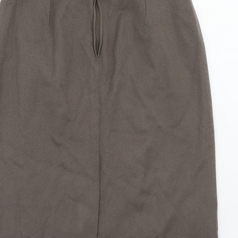 St Bernard Womens Grey Wool A-Line Skirt Size 14 Zip