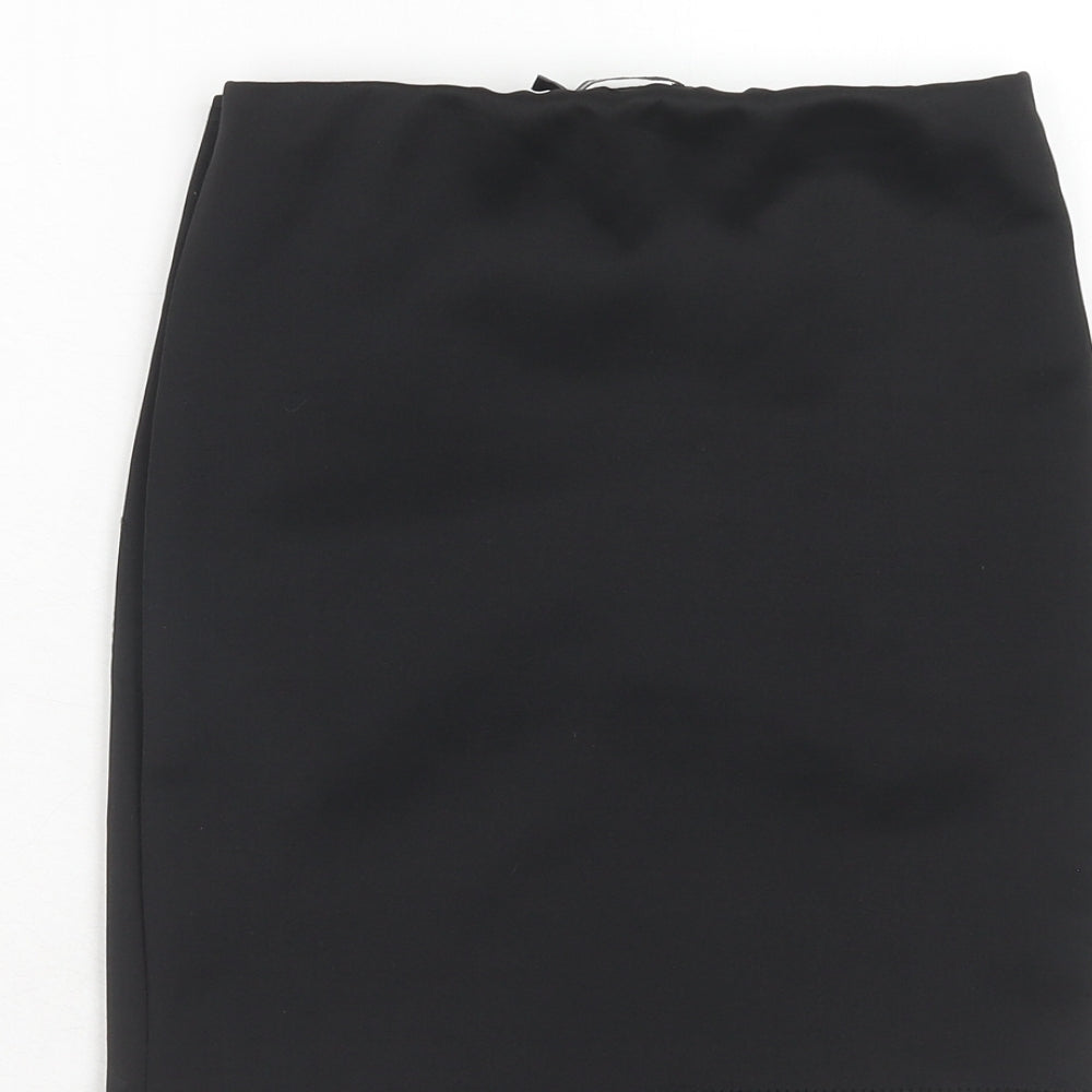 PRETTYLITTLETHING Womens Black Polyester A-Line Skirt Size 6