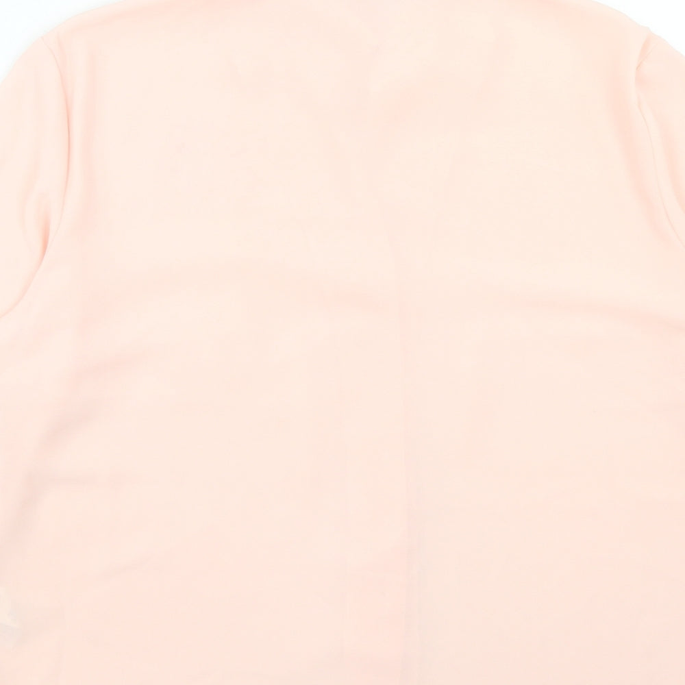 Bonmarché Womens Pink Polyester Basic Button-Up Size 16 Collared