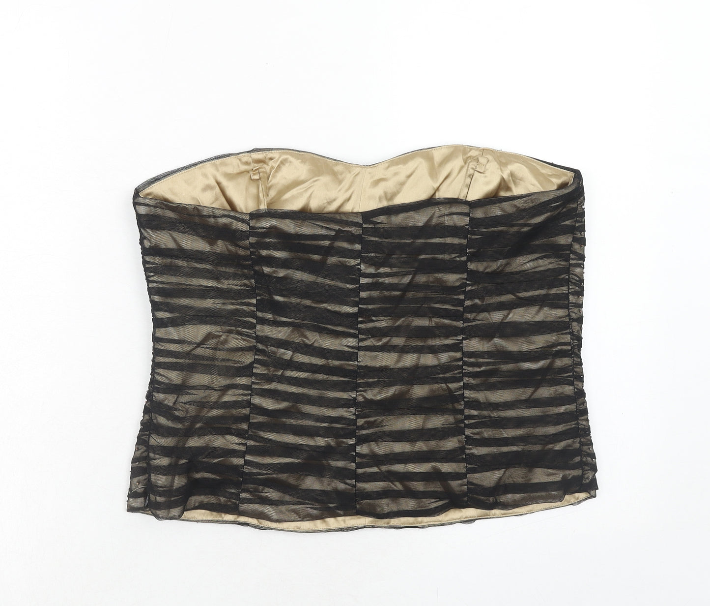 Kaliko Womens Black Polyester Cropped Tank Size 16 Off the Shoulder