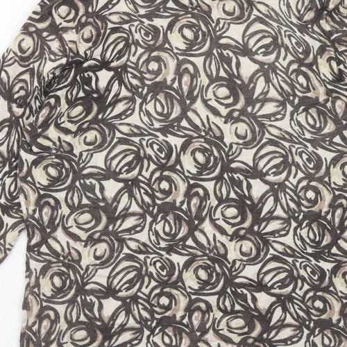 Alex & Co. Womens Brown Scoop Neck Geometric Viscose Pullover Jumper Size 10