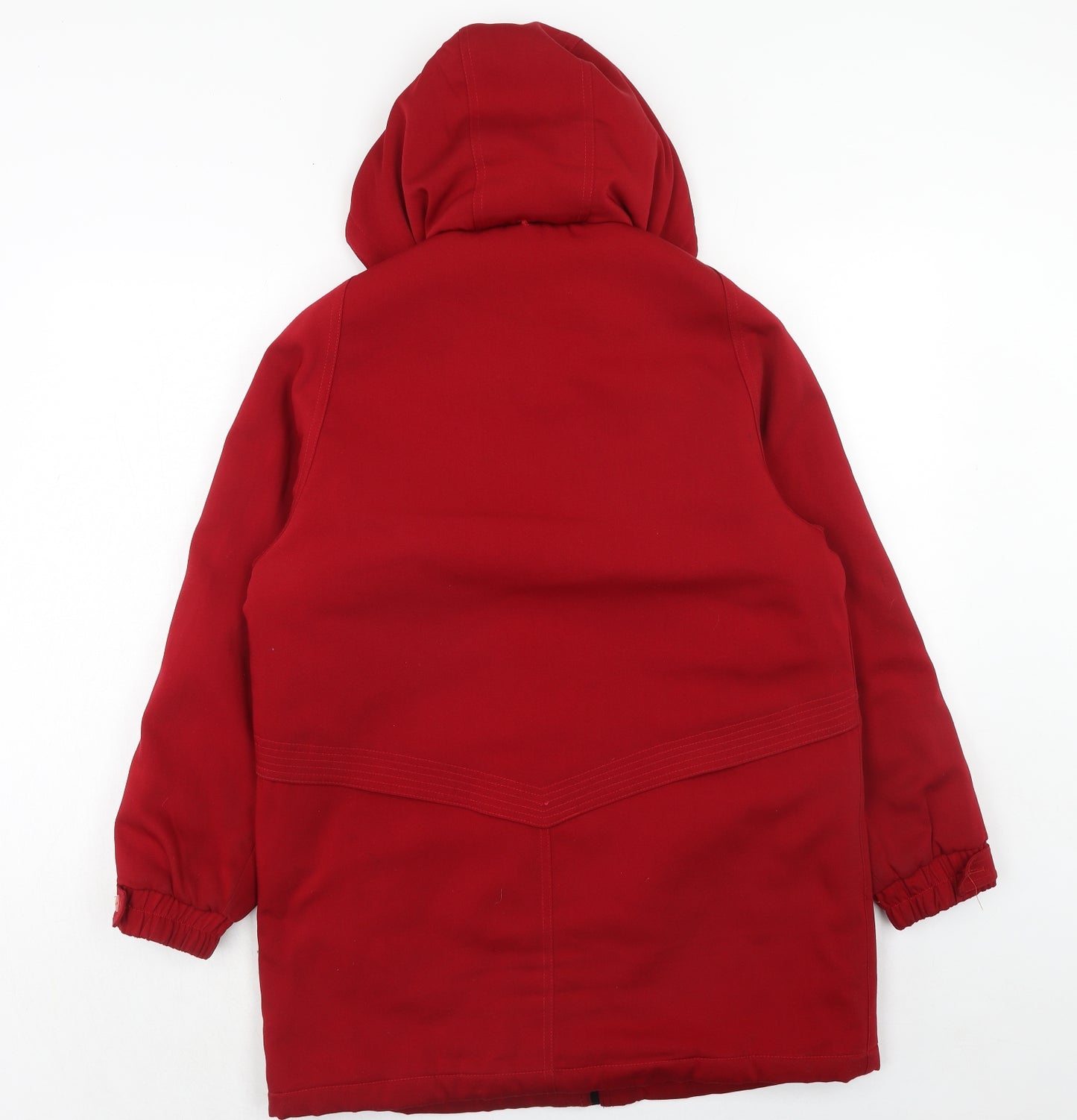 David Parry Womens Red Parka Coat Size 12 Zip