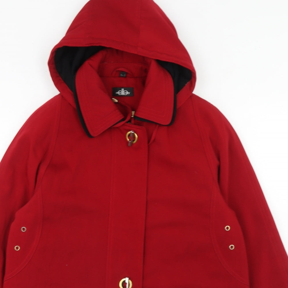 David Parry Womens Red Parka Coat Size 12 Zip