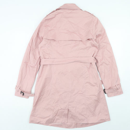 Zac & Zoe Womens Pink Trench Coat Coat Size XL Button