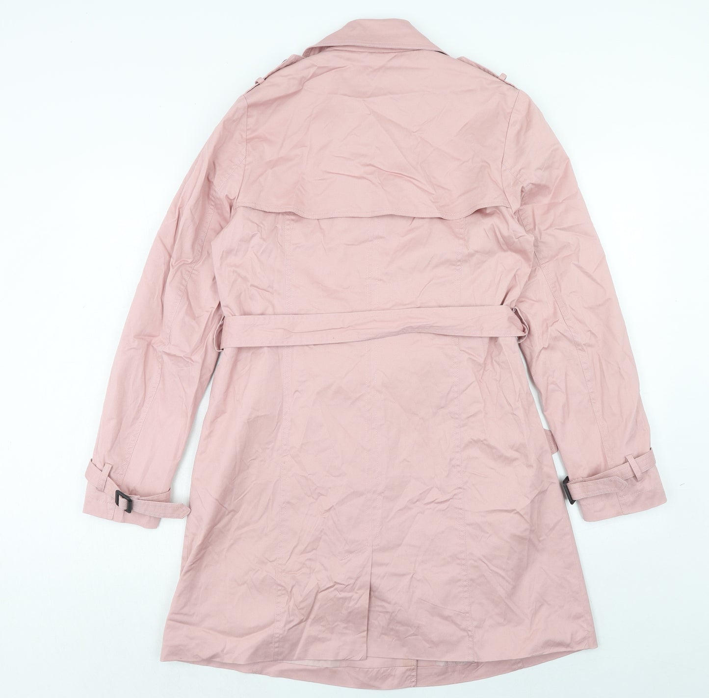 Zac & Zoe Womens Pink Trench Coat Coat Size XL Button