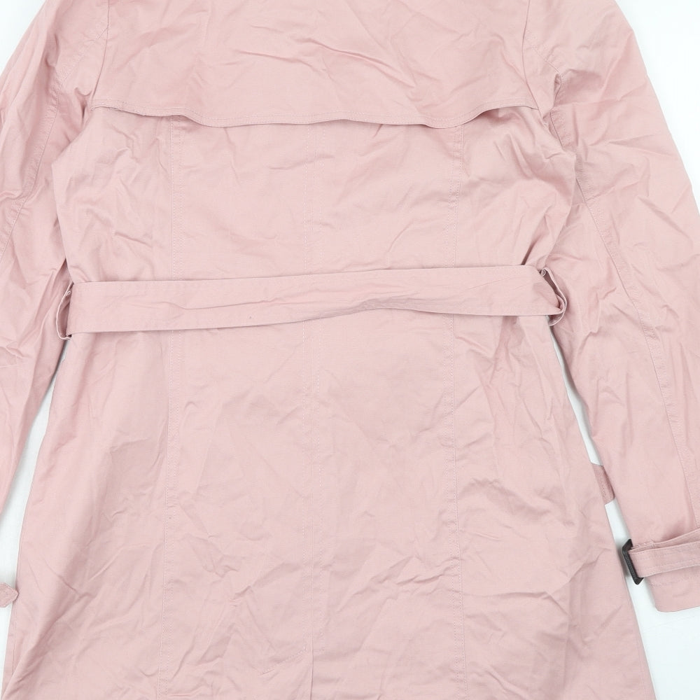 Zac & Zoe Womens Pink Trench Coat Coat Size XL Button