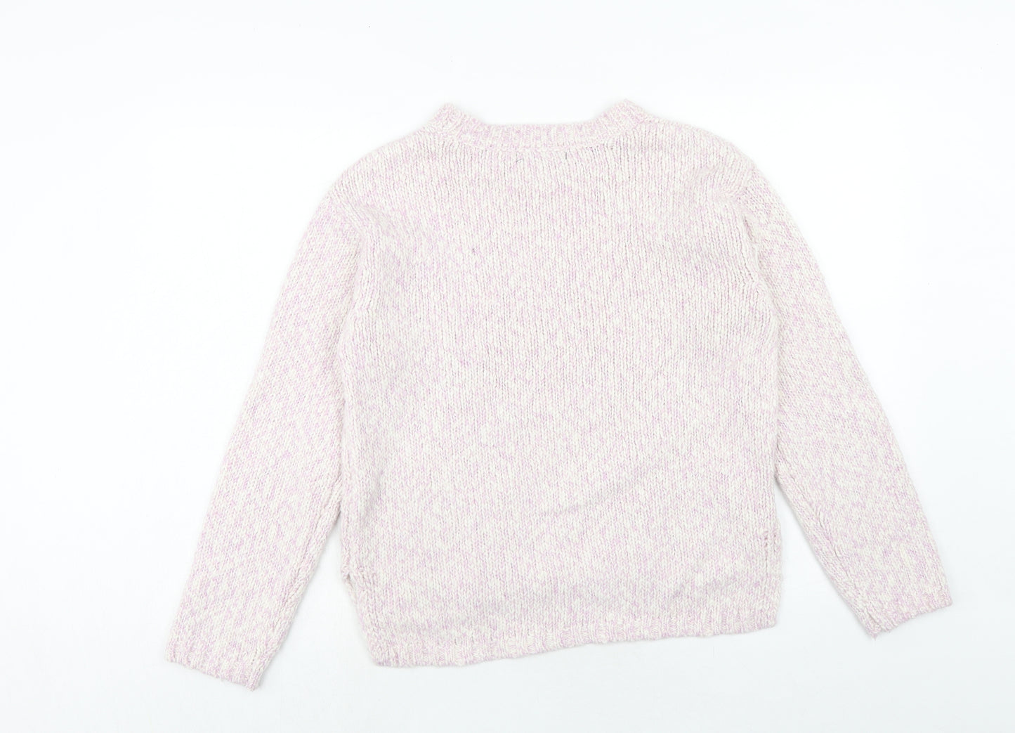 Marks and Spencer Womens Pink Round Neck Polyester Pullover Jumper Size S