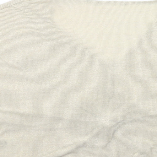 Marks and Spencer Womens Gold Viscose Basic T-Shirt Size 24 V-Neck
