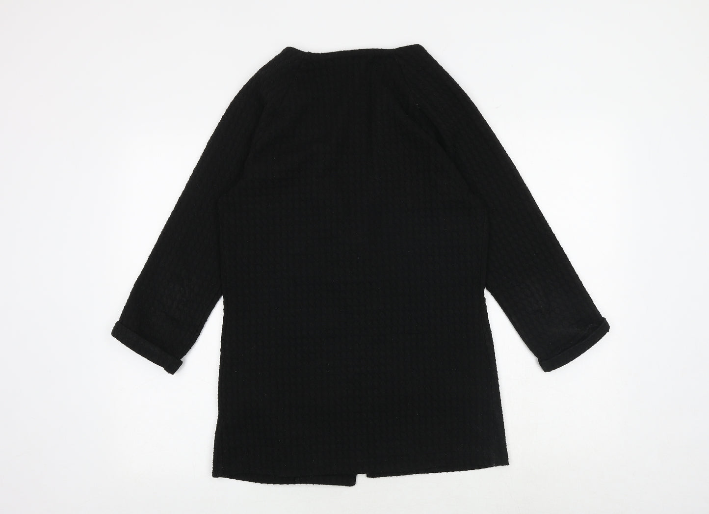 Warehouse Womens Black V-Neck Polyester Cardigan Jumper Size 6