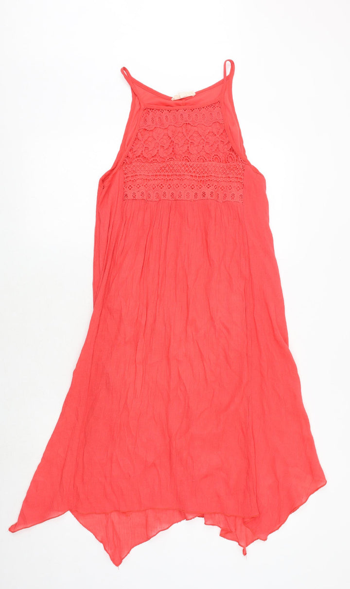 Rebellion Womens Pink Polyester Tank Dress Size M Round Neck Pullover