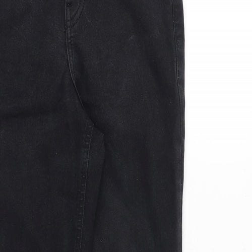 Topshop Womens Black Cotton Skinny Jeans Size 28 in Regular Zip