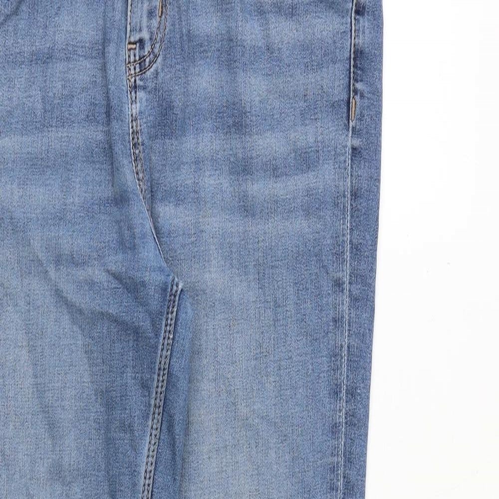 Marks and Spencer Womens Blue Cotton Skinny Jeans Size 12 Regular Zip