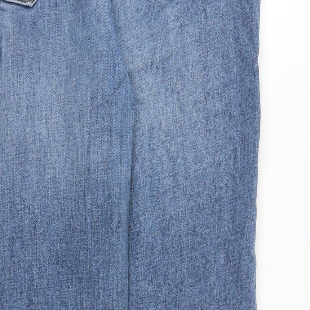 Marks and Spencer Womens Blue Cotton Skinny Jeans Size 12 Regular Zip