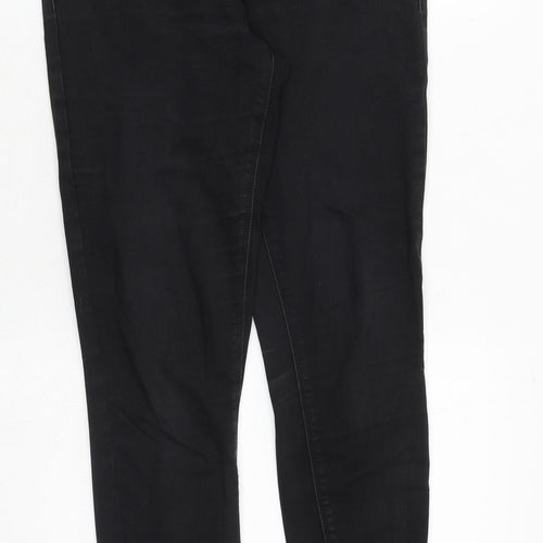 Missguided Womens Black Cotton Skinny Jeans Size 10 Regular Zip