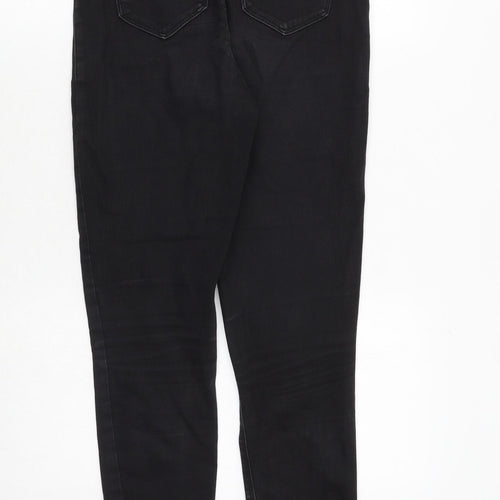 Missguided Womens Black Cotton Skinny Jeans Size 10 Regular Zip