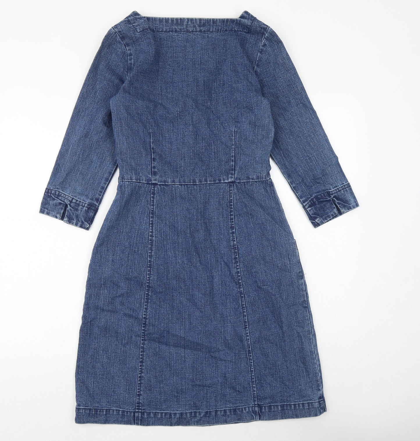 Seasalt Womens Blue Cotton A-Line Size 8 Square Neck Pullover