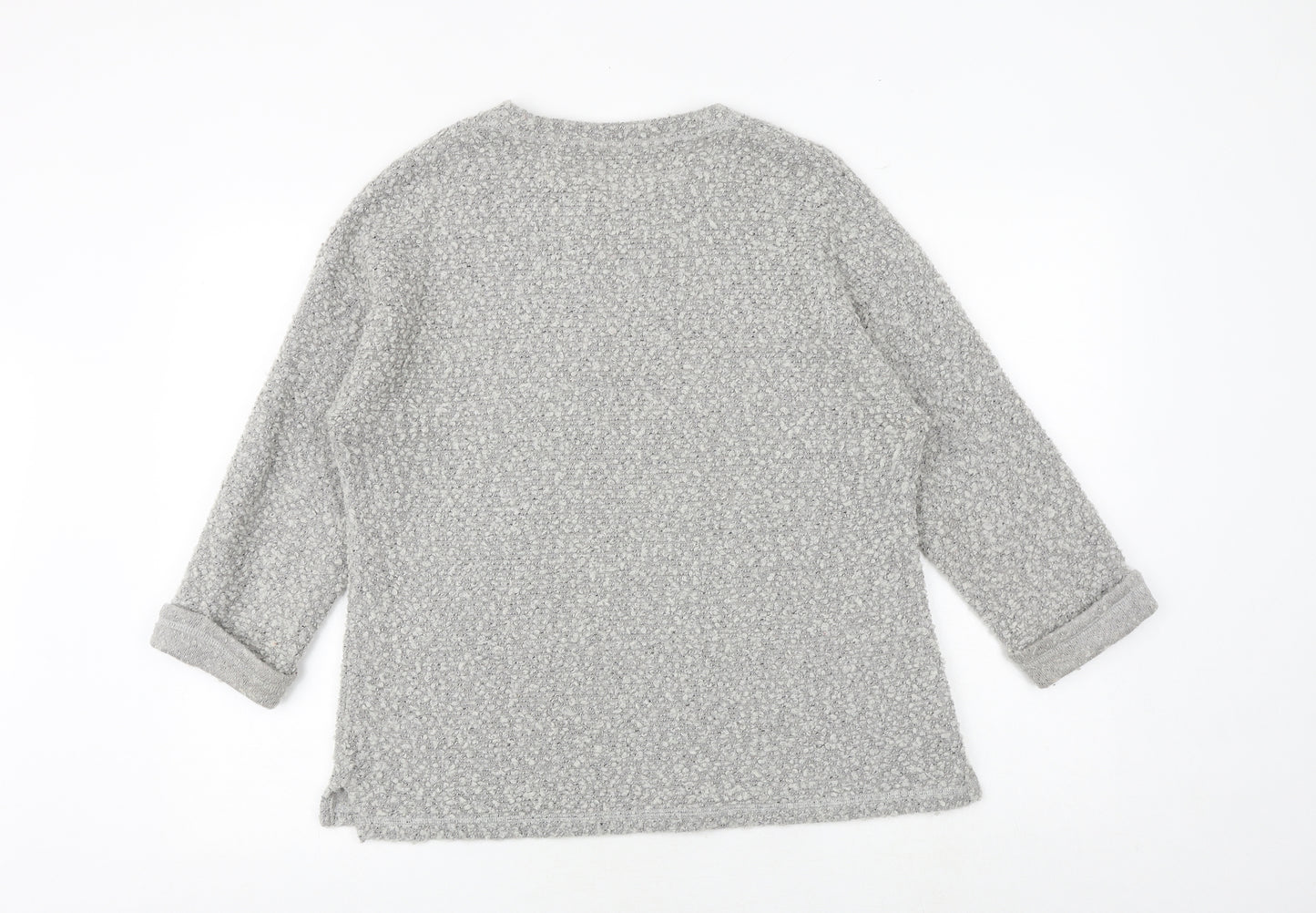 EWM Womens Grey Round Neck Acrylic Pullover Jumper Size M - Size 14-16