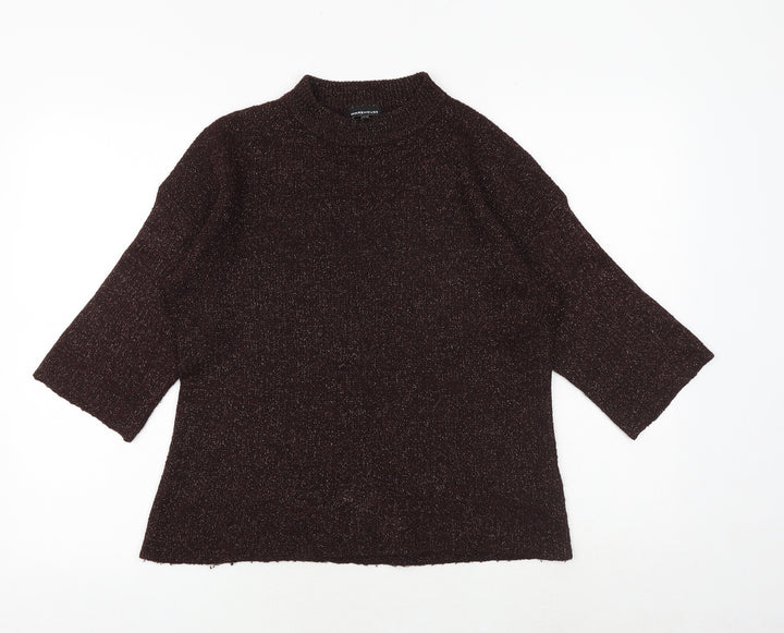 Warehouse Womens Blue Round Neck Acrylic Pullover Jumper Size 10