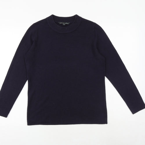 Bonmarché Womens Blue Round Neck Acrylic Pullover Jumper Size 12