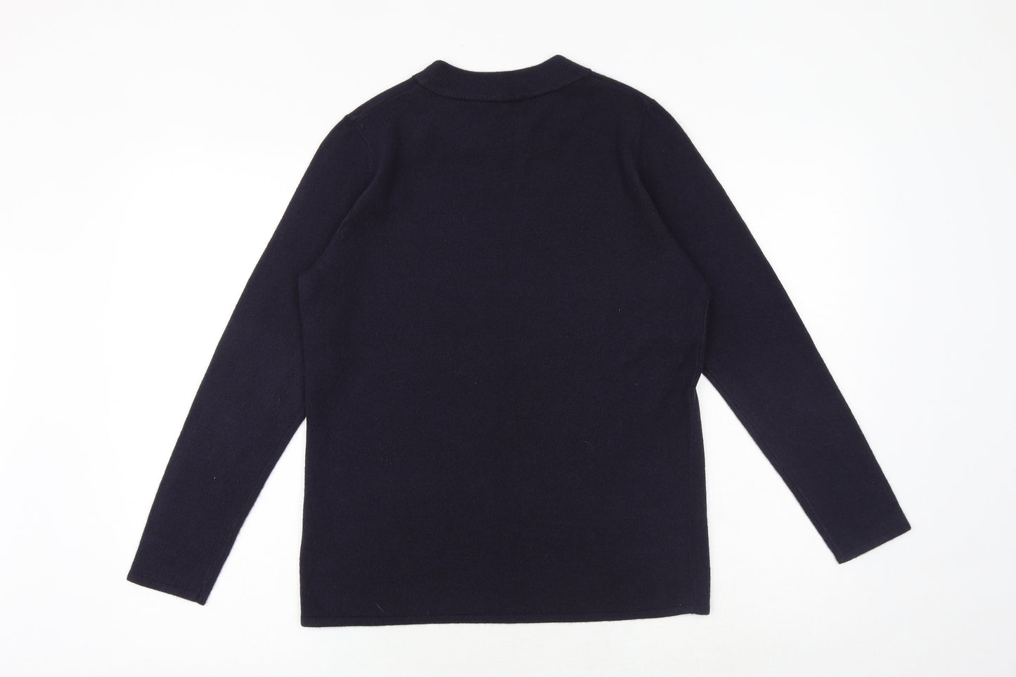 Bonmarché Womens Blue Round Neck Acrylic Pullover Jumper Size 12