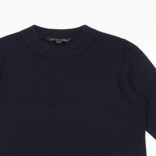 Bonmarché Womens Blue Round Neck Acrylic Pullover Jumper Size 12