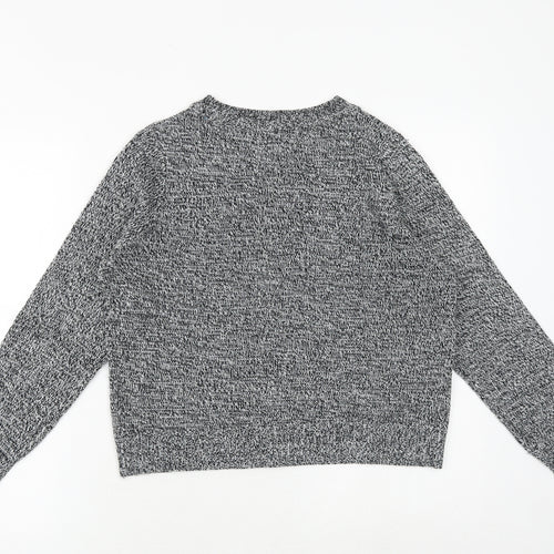 H&M Womens Grey Round Neck Acrylic Pullover Jumper Size S