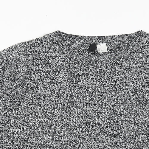 H&M Womens Grey Round Neck Acrylic Pullover Jumper Size S