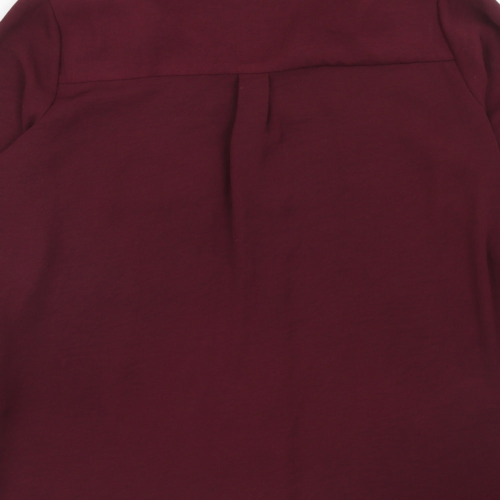 Wallis Womens Purple Polyester Basic Button-Up Size 12 Collared