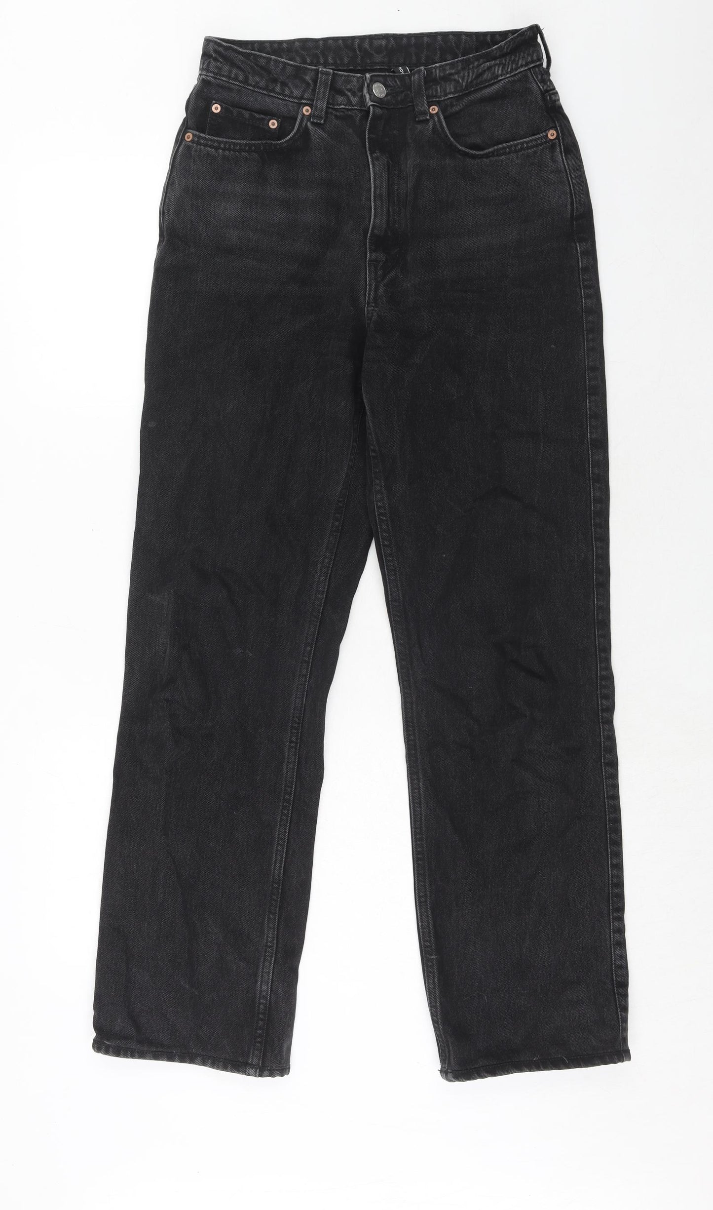 Weekday Womens Black Cotton Straight Jeans Size 28 in L32 in Regular Zip