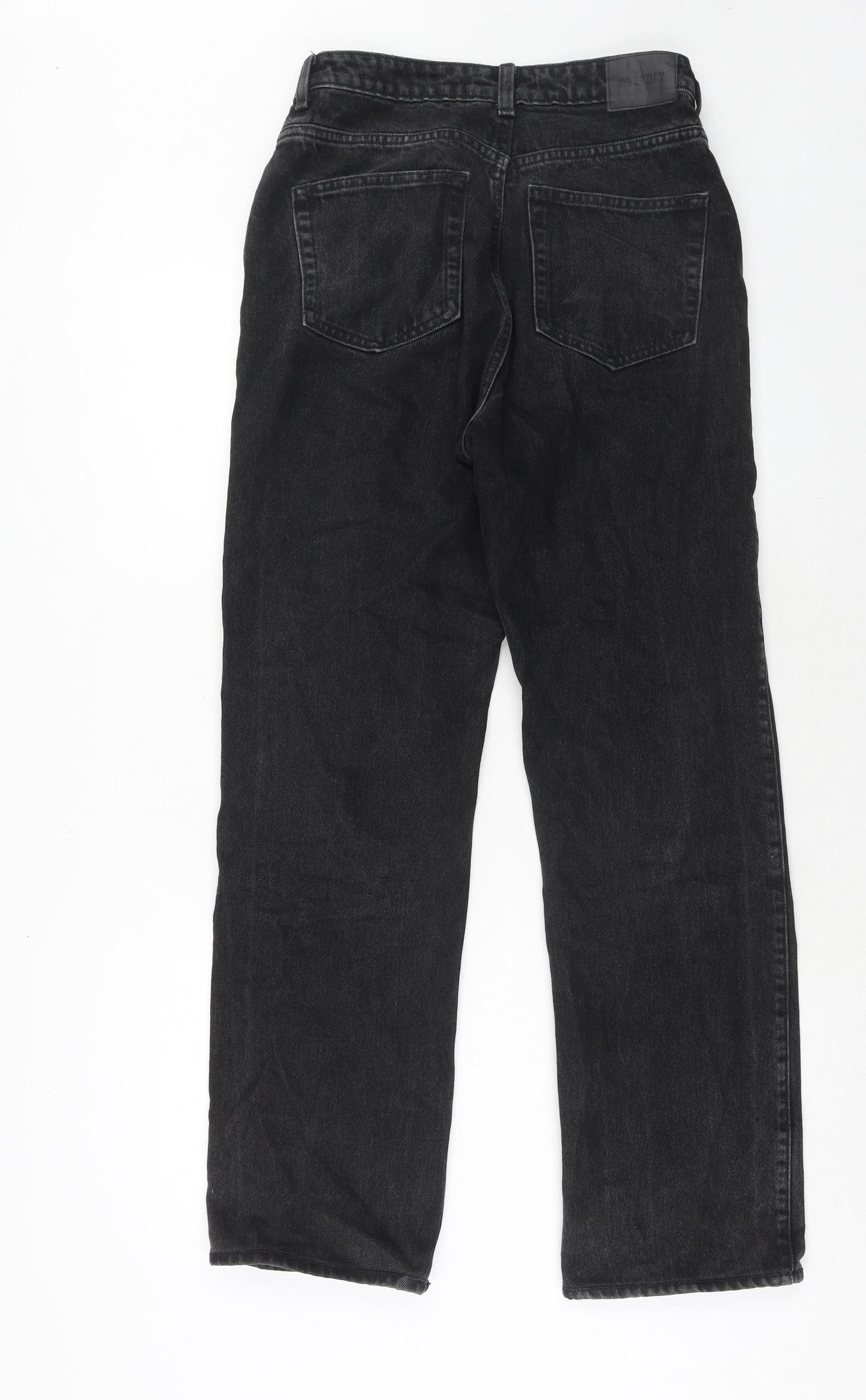 Weekday Womens Black Cotton Straight Jeans Size 28 in L32 in Regular Zip