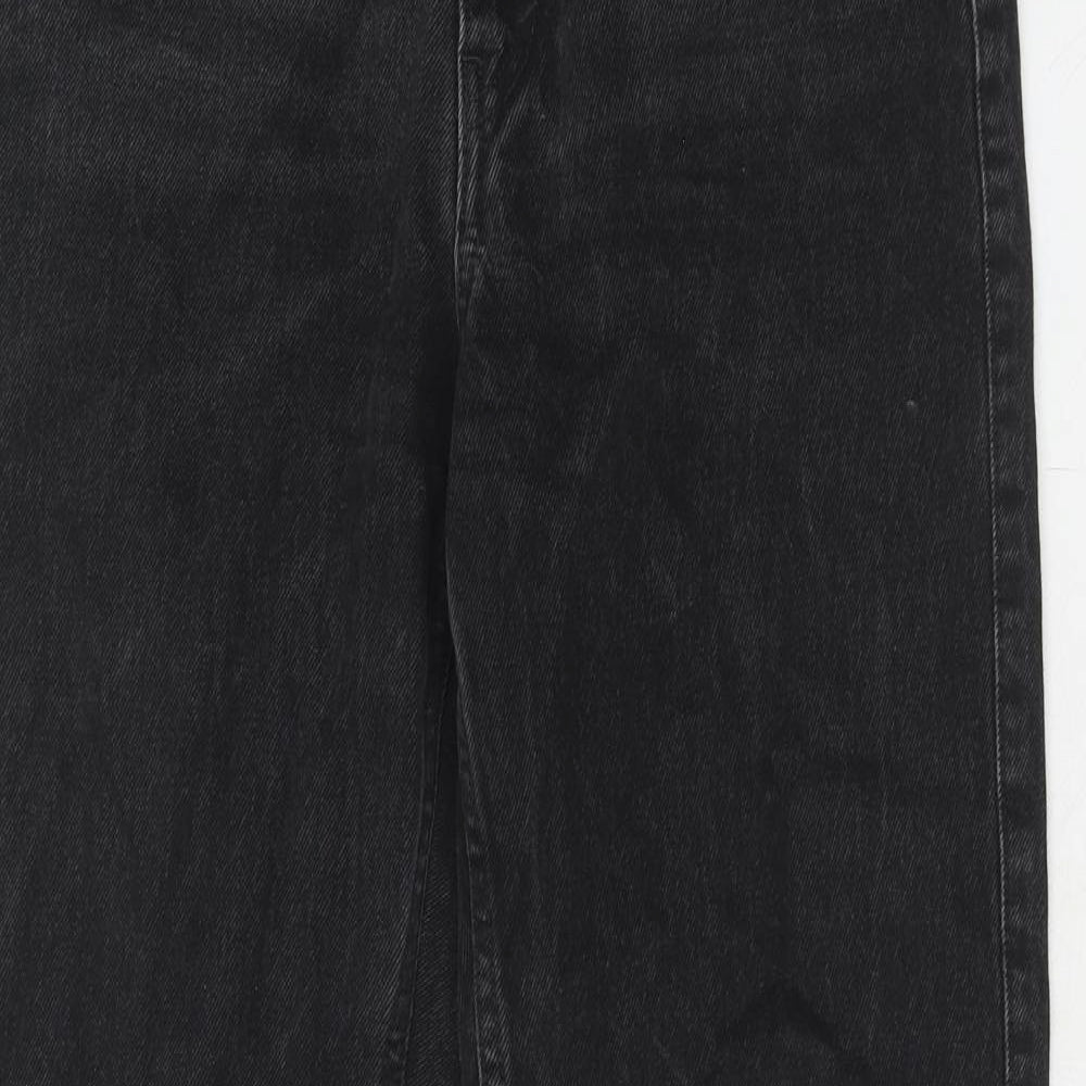 Weekday Womens Black Cotton Straight Jeans Size 28 in L32 in Regular Zip