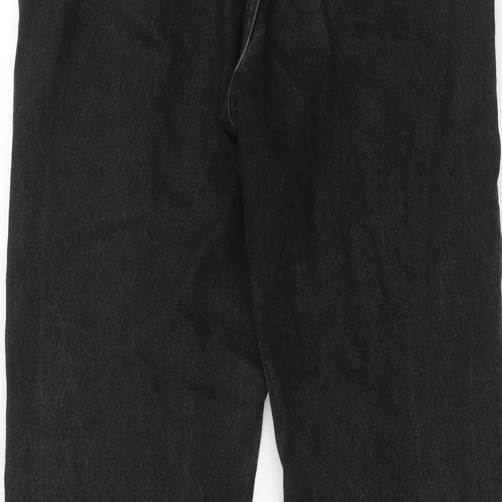 Weekday Womens Black Cotton Straight Jeans Size 28 in L32 in Regular Zip