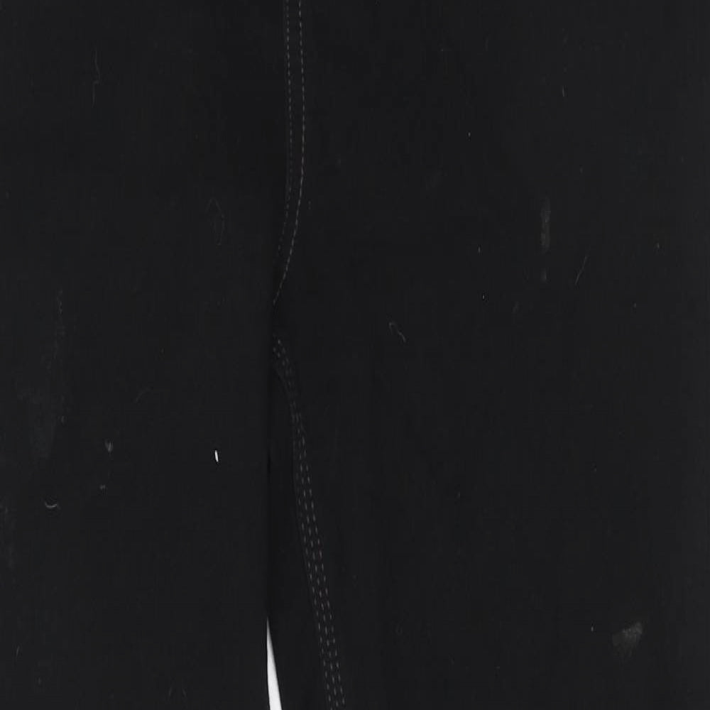 Marks and Spencer Womens Black Cotton Straight Jeans Size 14 Slim Button