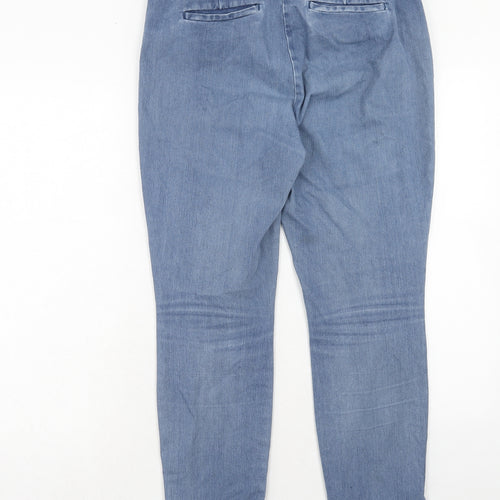 Gap Womens Blue Cotton Tapered Jeans Size 14 Regular Hook & Eye
