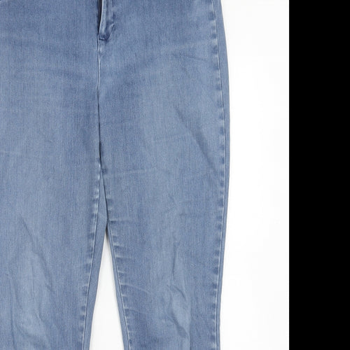 Gap Womens Blue Cotton Tapered Jeans Size 14 Regular Hook & Eye