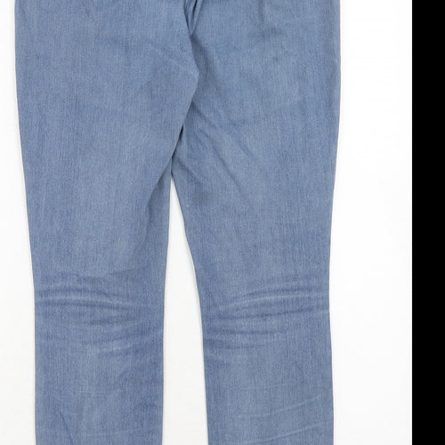 Gap Womens Blue Cotton Tapered Jeans Size 14 Regular Hook & Eye