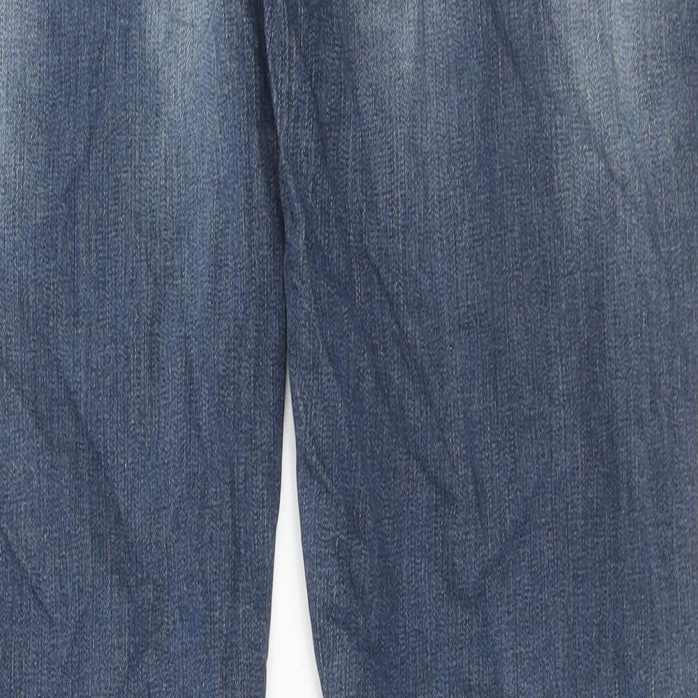Crafted Womens Blue Cotton Straight Jeans Size 12 L32 in Regular Zip