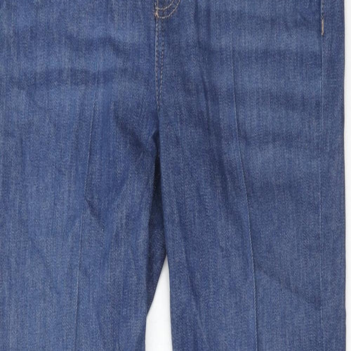 Marks and Spencer Womens Blue Cotton Bootcut Jeans Size 10 Slim Zip