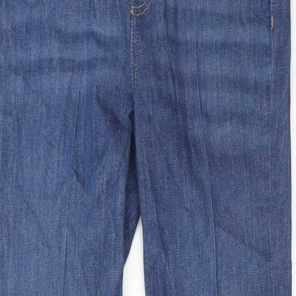 Marks and Spencer Womens Blue Cotton Bootcut Jeans Size 10 Slim Zip