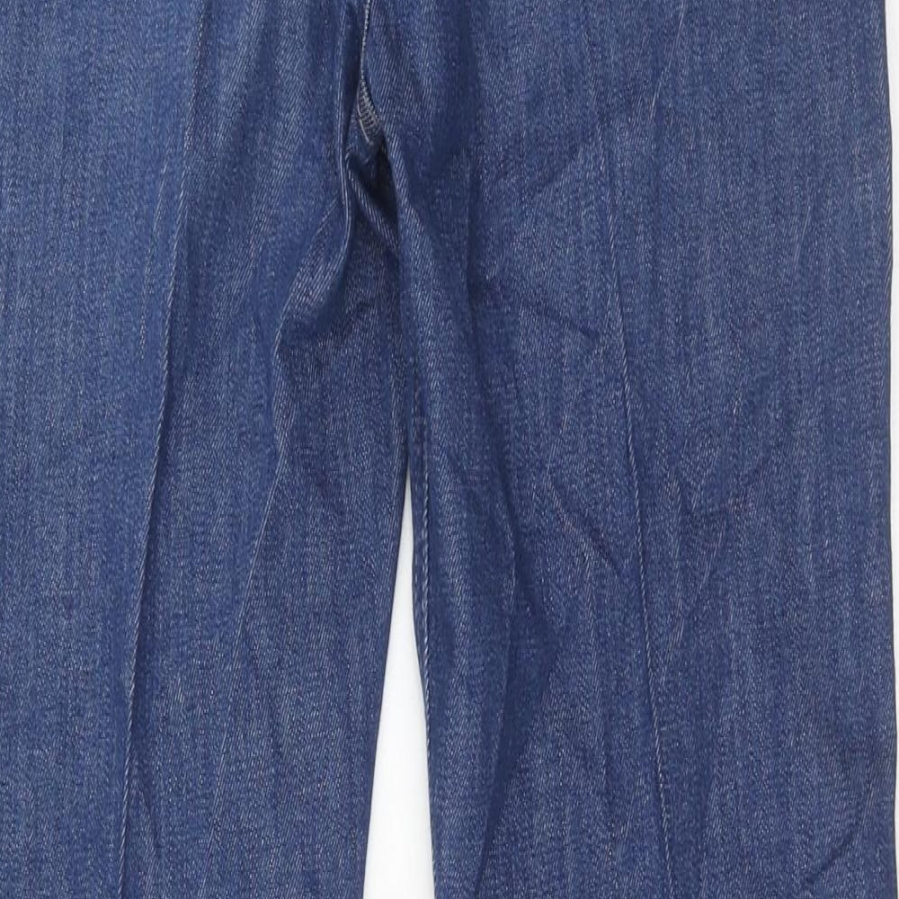 Marks and Spencer Womens Blue Cotton Bootcut Jeans Size 10 Slim Zip