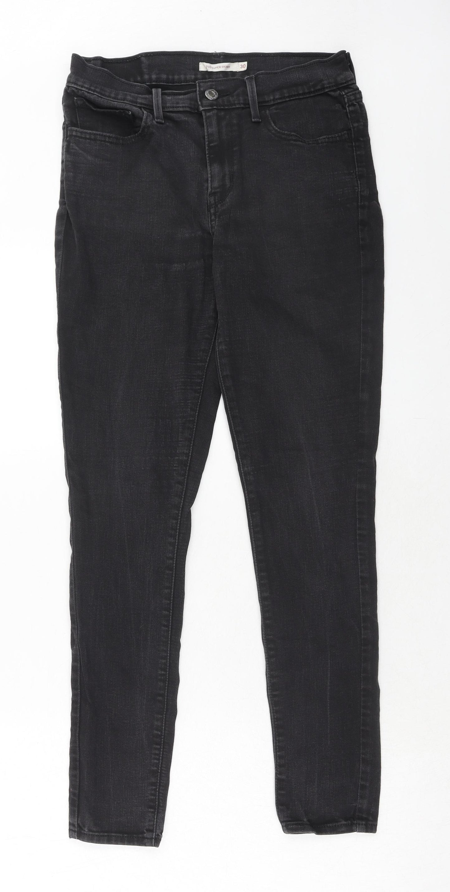 Levi's Womens Black Cotton Skinny Jeans Size 30 in Regular Zip
