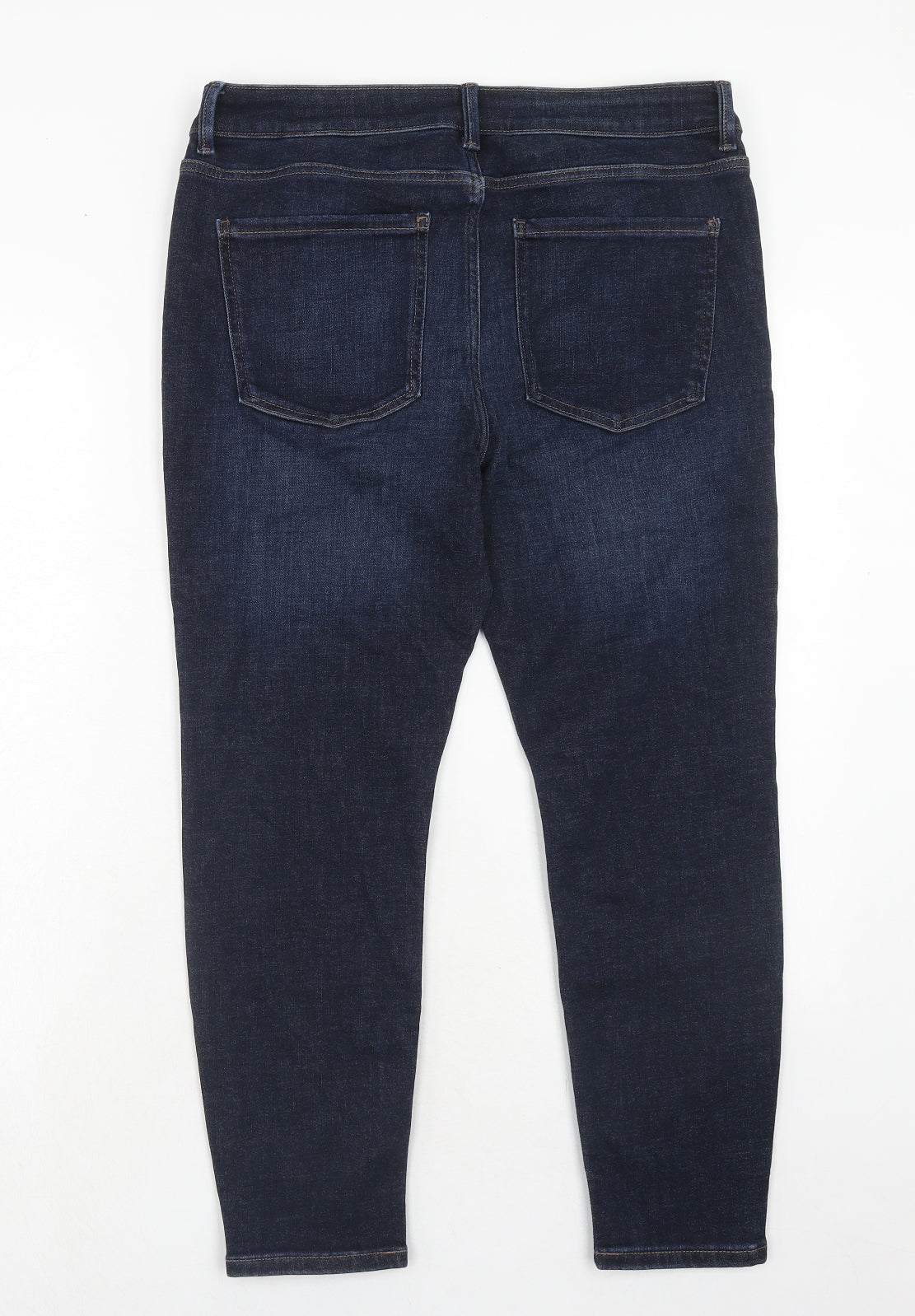 Marks and Spencer Womens Blue Cotton Skinny Jeans Size 16 Regular Zip
