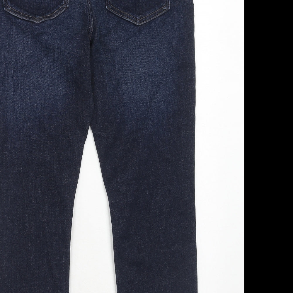 Marks and Spencer Womens Blue Cotton Skinny Jeans Size 16 Regular Zip
