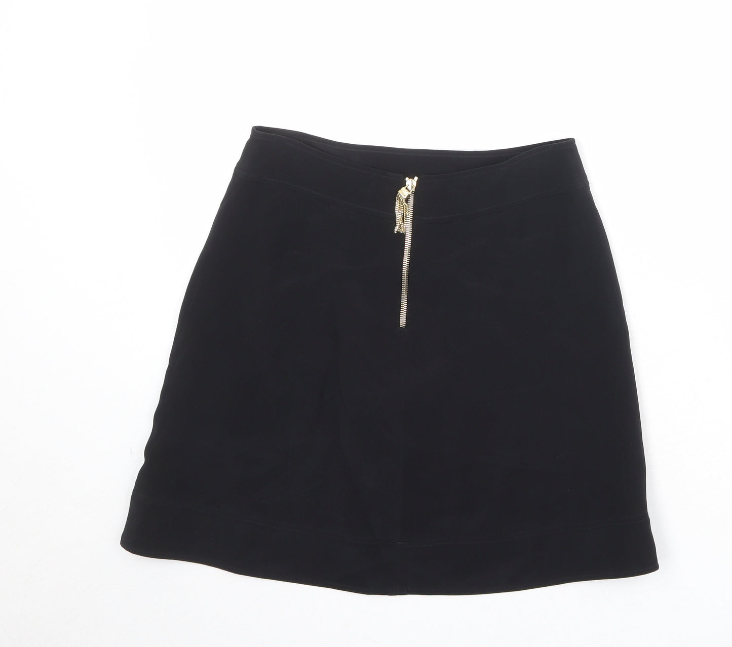 Kem Scott Womens Black Polyester A-Line Skirt Size 28 in Zip