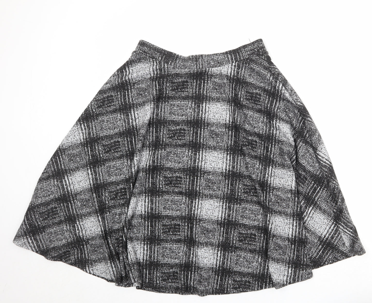 Marks and Spencer Womens Black Geometric Polyester Swing Skirt Size 14